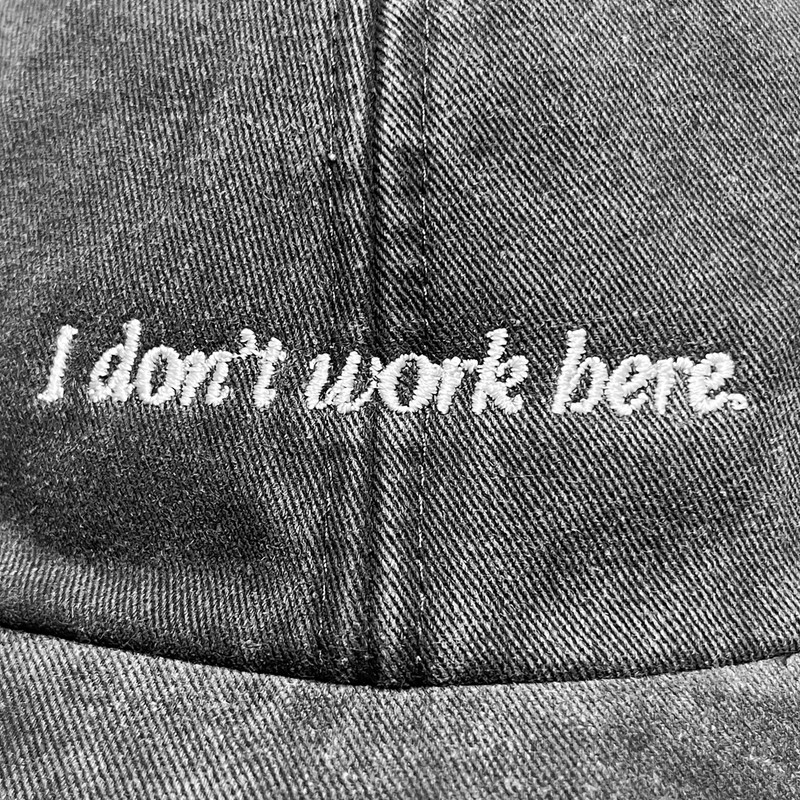 Vivian Flytrap Unisex I Don't Work Here Washed Embroidered Dad