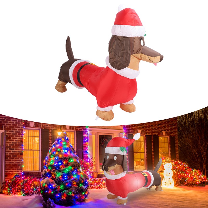 Inflatable Weiner Dog 1.5 Meters Illuminated Polyester Fiber Blow Up