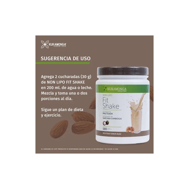 Non Lipo Fit Shake – 580 g | Sabor Nuez