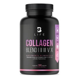 Mezcla De Colágenos Tipo I, Ii, Iii, V Y X 180 Cáps B Life                                                                                            