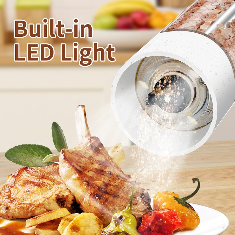AmaCielo Electric Automatic Salt and Pepper Grinder set, Electric Salt