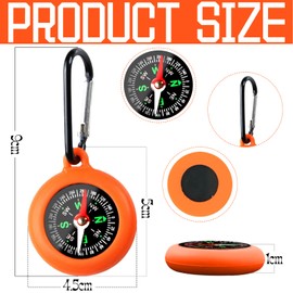 FULHANY 9 StüCke Kompass - Kinderkompass - Mini Kompass - Tragbarer Compass - Geeignet FüR Reisen Im Freien, Wandern, Campingfeier -Kinderspielzeug FüR Kinderspiele