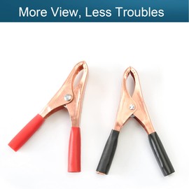 Fielect 4Pcs 30A Heavy-Duty Insulated Alligator Clips,Battery Crocodile Electrical Test Clamps,Battery Charger Clamp for Car Auto Vehicle Boat Red and Black