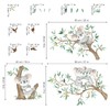 decalmile Koala Tree Branch Wall Decals Green Tree Leaves Wall