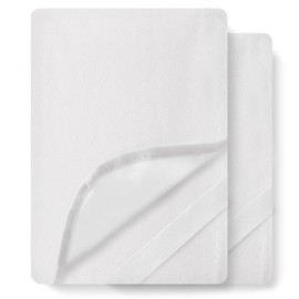 Single Waterproof Mattress Protector 90x190 cm (2pcs) Premium Cotton Terry Bed Cover with Elastic Straps Sheet Soft and Breathable Mattress Protector Anti-Mite Hypoallergenic and Machine Washable