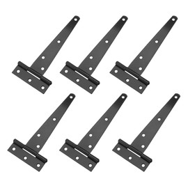YINETTECH T-Strap T-Strap 5" Heavy Duty Shed Hinge Set for Gates, Barns, Forging Fittings, Rustproof, Black, 6 Pack