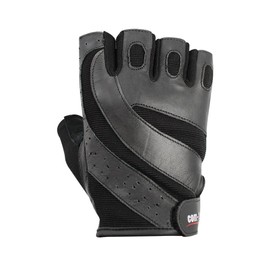 Wilhelm Sell® Fitness Sports Leather Gloves for Strength Training and Bodybuilding with Extra Wide Wrist Wrap. No Storage Bag (1 Pair - Size L Black 01)