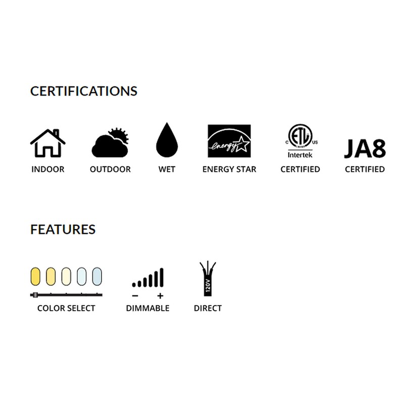 DALS Lighting 6 Inch Round Indoor/Outdoor LED Ceiling Flush Mount