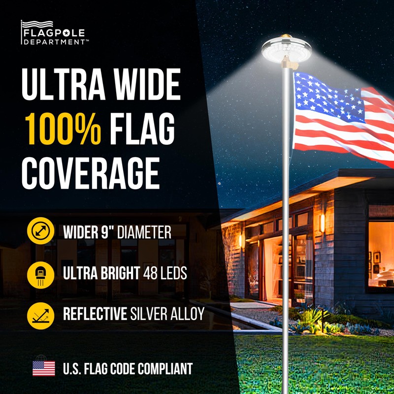 Flagpole Department Ultra Bright Solar Powered Flag Pole Light |
