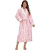 RONGTAI Plush Fleece Bathrobe for Women, Long Robe with Two