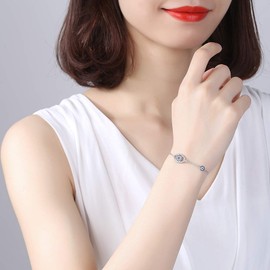 TONGZHE Women's Unisex Children's 925 Sterling Silver Round Cubic Zirconia, Stone, Cubic Zirconia