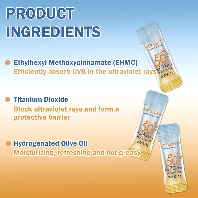 30PCS Mini Sunscreen, SPF50+ PA+++ Travel Size Sunscreen, Lightweight &