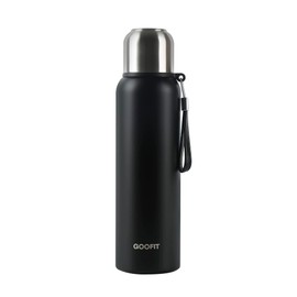 GOOFIT Thermos Flask, 800 ml, Leak-Proof, BPA-Free, Stainless Steel Thermos Flask, Insulated Bottle for Coffee, Tea, Perfect for Outdoor, Work, Children, School (Black)