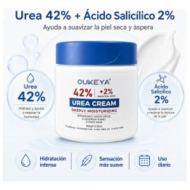 Oukeya Crema Urea 42% Ácido Salicílico 2% Pies Y Cuerpo 350g