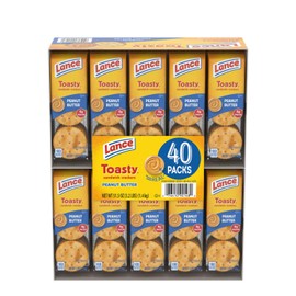Lance Peanut Butter Sandwich Crackers – 2 Packs of 20, 6 Crackers Per Pack – Made with Real Peanut Butter, 4g Protein Per Serving, Loved by Kids & Adults, Net Weight: 3.22 lbs. (51.5 oz.)