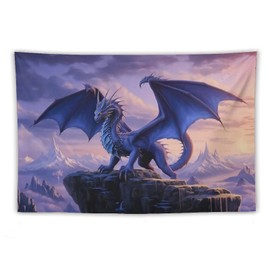 ANMOGID Tapestry Wall Hanging Aesthetic Decoration For Bedroom Living Room Wall Art Tapestries Purple Dragon Medieval Fantasy Animals 60"x90"