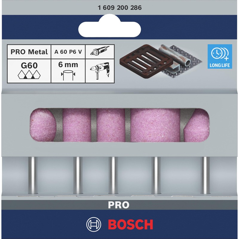 Bosch 1609200286 5-Piece Grinding Stone Set Shank 6 mm Grit