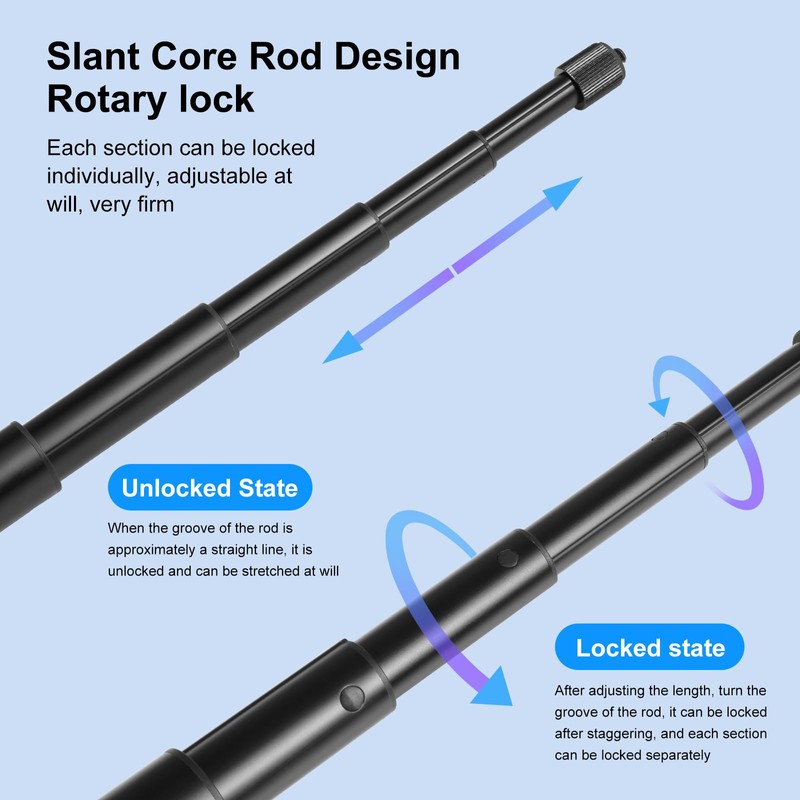 PULUZ 114cm Invisible Selfie Stick for Insta360, Extension Invisible Monopod