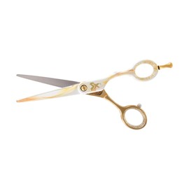 Cricket Shear Xpressions Ebb & Flow 5.75” Professional Stylist Hair Cutting Scissors, Japanese Stainless Steel Shears, Day Dream Believer (Gold, Ivory, High Polished Gold & Glitter)