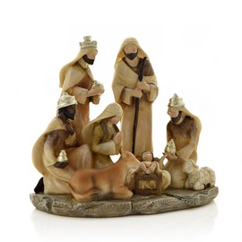 The Seasonal Gift Co - Nativity Baby Jesus Scene Christmas Figurine Ornament - Traditional Style Indoor Manger Display - Festive Homeware & Decor For Gifting And Presents - 22cm x 12cm.