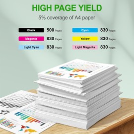 SINOPRINT 7 Pack Compatible Printer Cartridges to Replace Epson 378XL 378 XL Multipack for Expression Photo XP-8500 XP-8505 XP-8600 XP-8000 XP-8005 XP8500 XP8505 XP8600 XP8000 XP8005