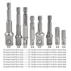 TIMESETL 8pcs Impact Adaptor Set - 1/4" 3/8" 1/2" Hex