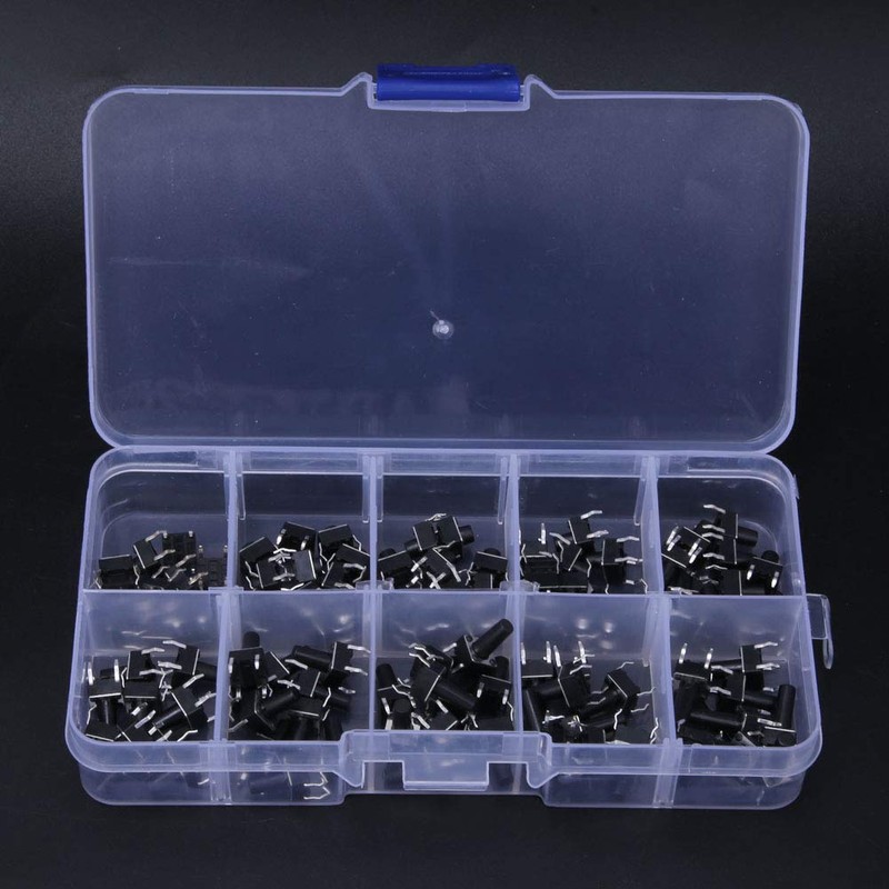 100pcs Tactile Push Button Micro Switch Interruptor de Tacto Momentáneo
