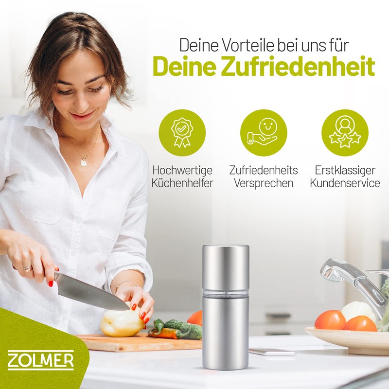 ZOLMER® Nutmeg Mill with Storage Container, Extra Sharp Grinder for