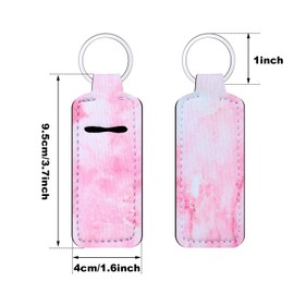10 llaveros con clip para lápiz labial, llavero con patrón de mármol para accesorios de viaje, 10 colores