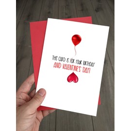Birthday AND Valentines Day Card - Happy Birthentines! Funny February Birthday for him/her husband wife