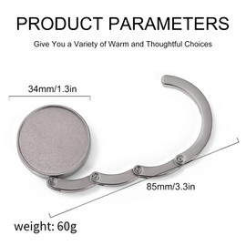 QEEROYO 2Pcs Handbag Hooks for Tables, Folding Purse Hook Hangers, Portable Table Bag Holders, Foldable Purse Hook, Purse Table Hook Holder, Folding Handbag Hanger, Table Hook Purse Bag Holder, Black