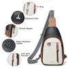 LATMAP Sling Bag for Women Men Leather Small Sling Backpack