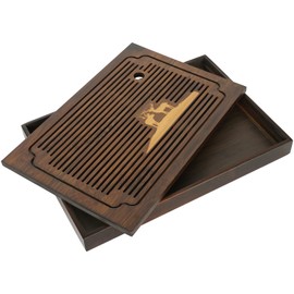 Ufine 15.7 Inch Bamboo Gongfu Tea Tray Large Tea Table Box with Water Storage Chinese Kung Fu Tea Serving Tray