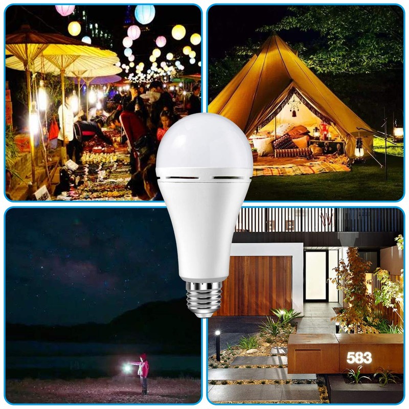 20 Pack HOLDWILL Rechargeable Emergency LED Bulb, Multi-Function Battery Backup