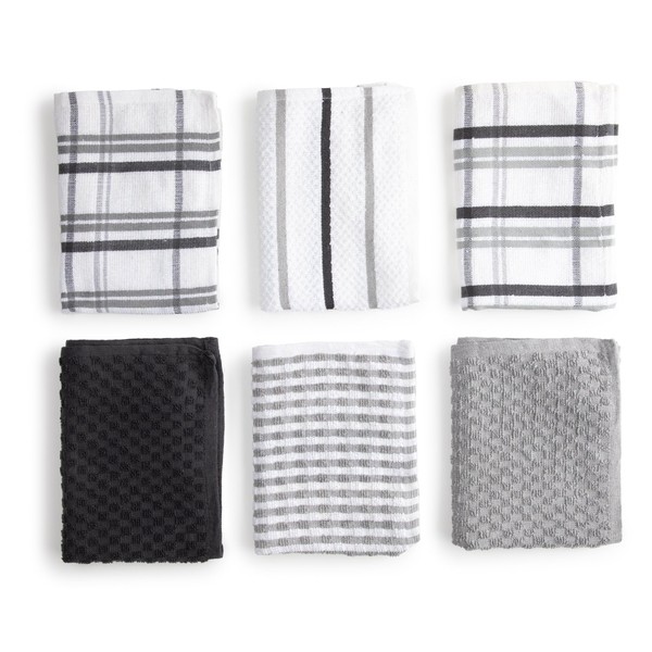 BOSKIMO Premium Cotton Tea Towels, Set of 6 Microfibre and