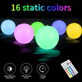 Blibly Floating Pool Lights Solar Powered, 14 inch Pool Lights That Float, Inflatable Waterproof Led Light Pool Balls, Solar Pool Lights for Outdoor Swimming Pools Garden Lawn Party Decor (4 Pack)