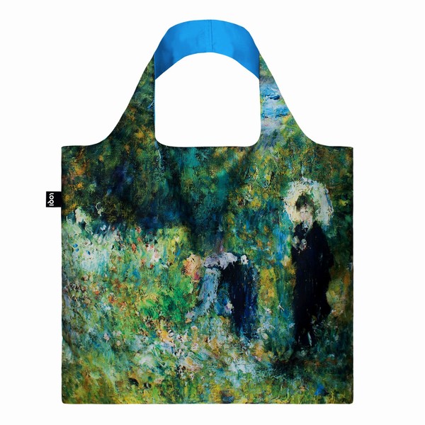 LOQI Bag PR.WP PIERRE-AUGUSTE RENOIR Woman with a Parasol in a Garden Recycled Bag, Approx. Width 19.7 x Height 16.5 inches (42 cm) (Top of Handle: 27.2 inches (69 cm), Included Pouch: 4.5 x 4.3