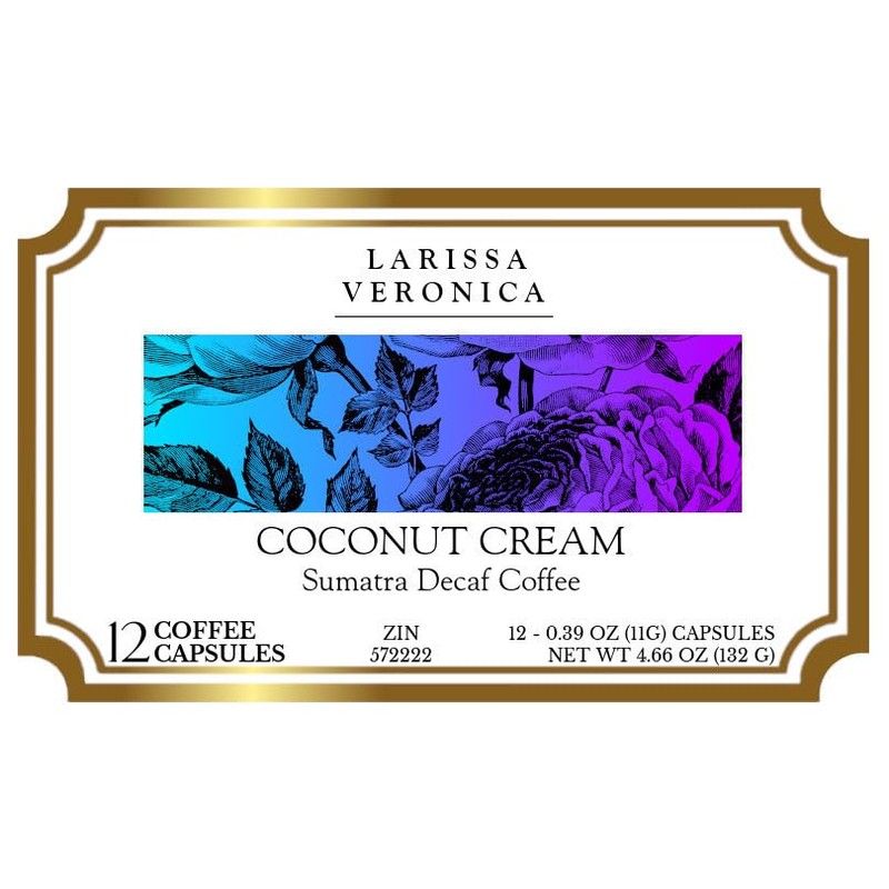 Coconut Cream Sumatra Decaf Coffee (Single Serve K-Cup Pods) (Gourmet,