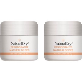 NaturalDry Desodorante para PIES - 100% Natural - Aceite esencial de Tea Trea (2 Unidades)