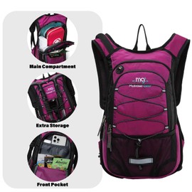 15L Insulated Hydration Backpack Pack with 2L Water Bladder Lightweight Hiking Backpack Bag for Women Men Daypack for Hiking Running Festival Camping Biking (Purple)