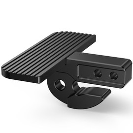 Trailer Hitch Step with Slider - for 2 inch Receiver, Rear Bumper Guard Protector, Compatible with 3/4" D-Rings or Soft Shackle, for Tow SUV Pickup, Black