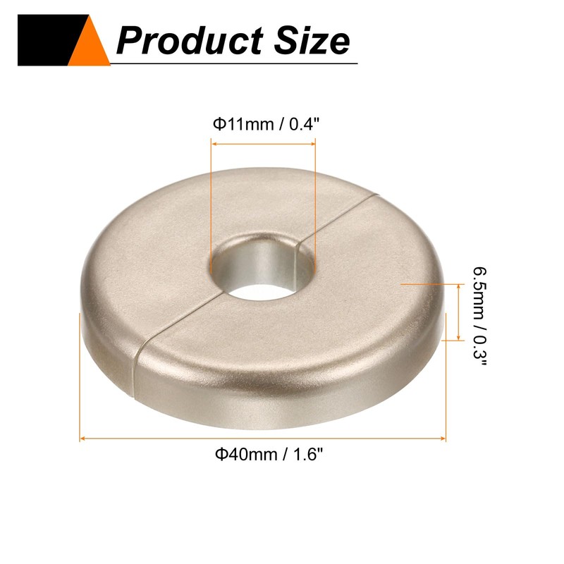 HARFINGTON 4pcs Wall Split Flange 11mm/0.4" Self-Adhesive Plumbing Cover Plates
