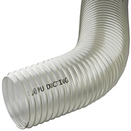 80mm / 3 Inch Clear Polyurethane Pipe for Dust, Fumes, Vapour, Woodwaste, Air Extraction, Ventilation 1 Metre Long