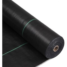 MLZPU 13ftx115ft Heavy Duty Weed Barrier Landscape Fabric, Black with Green Grid Lines