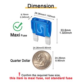 10pcs 60AMP Maxi Fuses - 60A Automotive Blade Fuse for Auto, Car, Rv, Boat, Truck