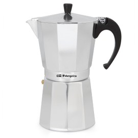 Orbegozo KF 600, caffettiera 6 tazze, adatta per fornelli a gas, elettrici e in ceramica, impugnatura ergonomica, valvola di sicurezza, interno facile da pulire, colore argento