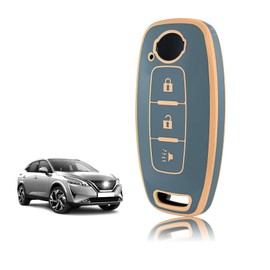 TOOMUME Car Key Cover TPU, Car Key Case Fit for Nissan Qashqai J12 Juke F16 X-Trail T33 Airya B6 B8 B9 Micra Altima Teana Murano Kicks, Protective Key Fob Cover Key Fob Case - Horn