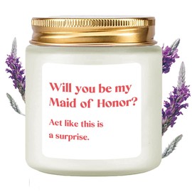 LAMIVEENLA Maid of Honor Gifts Scented Candle Lavender - Matron of Honor Gifts Gifts for Bridesmaids Matron of Honor Proposal Gifts Maid of Honor Proposal Gifts Soy Candle 4oz