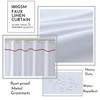 youngseahome White Shower Curtain with Red Border, Modern Chic Faux