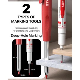 STAGEEK 2PCS Carpenter Pencils with Sharpener, Heavy Duty Woodworking Tools, ...